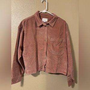 Corduroy pink cropped flannel